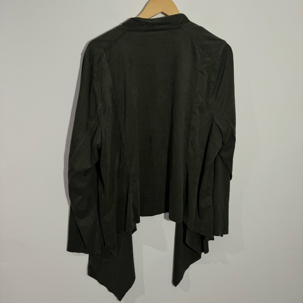 New Torrid Suede Drape Front Jacket In Olive Gree… - image 8